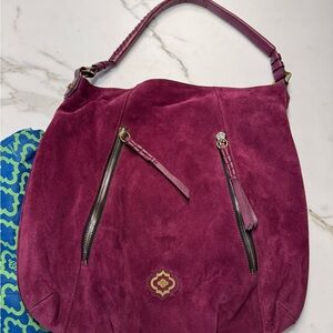 Plum OrYany Suede Shoulder Bag
